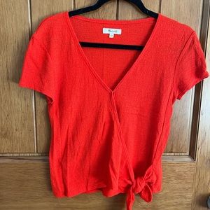 Madewell red vneck